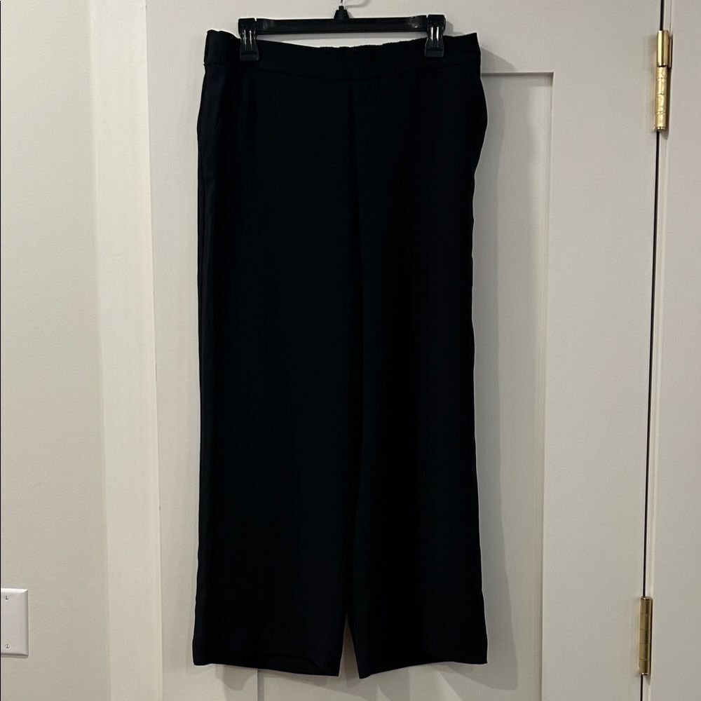 NWT LOFT Black Wide-Leg Trousers, Size Medium